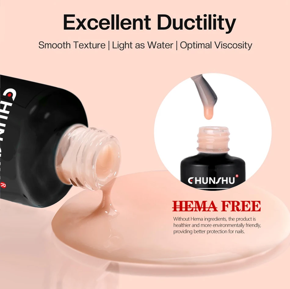 CHUNSHU Hema FREE Construction UV Gel 18ml Builder Nail Gel In A Bottle Semi Permanent Thick Rubber Base Gel Extension Nails Art HEMA-Free Builder Gel in a Bottle - CHUNSHU Hema FREE Construction UV Gel 18ml Builder Nail Gel In A Bottle Semi Permanent Thick Rubber Base Gel Extension Nails Art