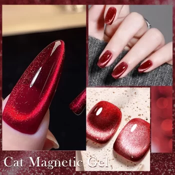 BORN PRETTY Magnetic Cat Eye Gel – Dark Red 10ml Jelly Glass Polish 4 85551 pqhebg