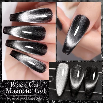 Lilycute Black Crystal Cat Magnetic Gel – 7 ml Sparkling UV Glitter Polish 1 85641 s13nwz