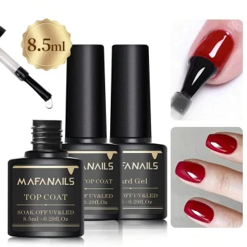 Long-Lasting Base and Top Coat Gel Set – 2 pcs 8.5 ml Soak‑Off UV/LED Finish 1 85782 yhz4s4