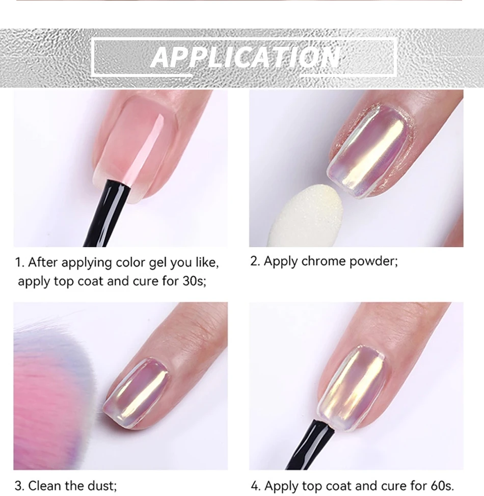 NICOLE DIARY Moonlight Mirror Nail Powder Aurora Silver Glitter Metallic Effect UV Gel Polish Pigment Chrome DIY Nail Decoration NICOLE DIARY Moonlight Mirror Nail Powder Aurora Silver Glitter Metallic Effect UV Gel Polish Pigment Chrome DIY Nail Decoration