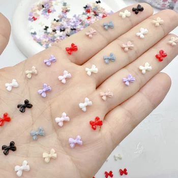 50 pieces Transparent Bow Nail Charms – Mini Resin Ribbon Nail Art Decorations 4 85930 4evzo5