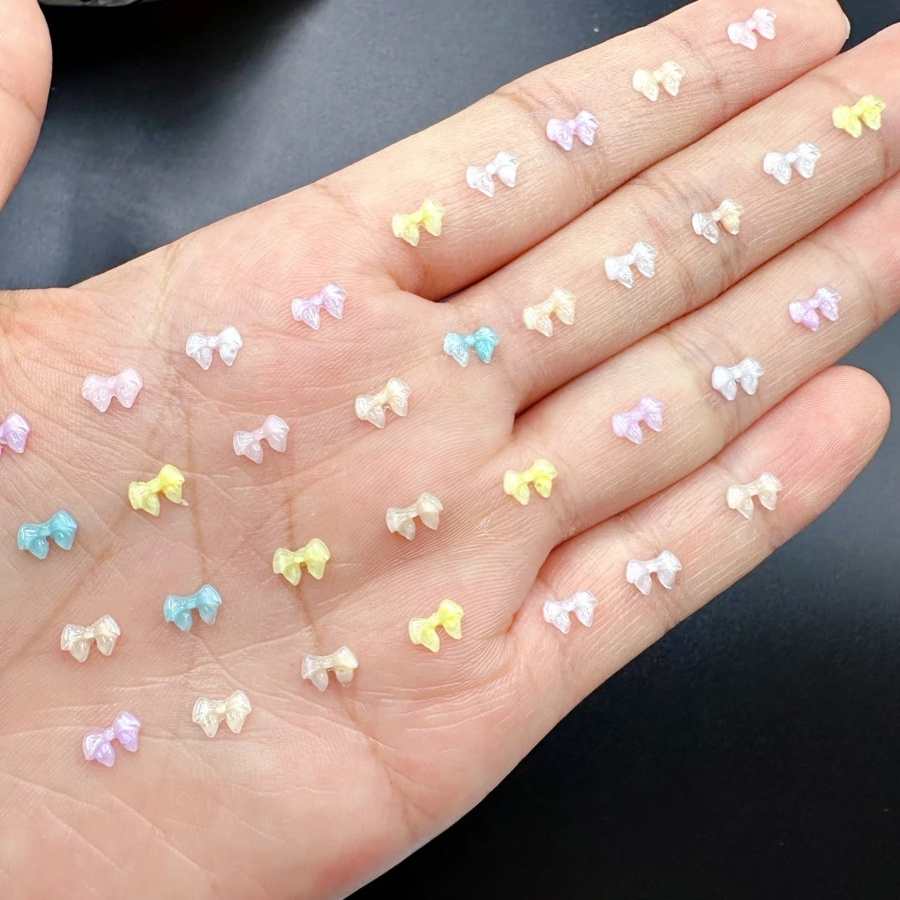 50pcs Transparent Bow Nail Art Parts Charms Bulk Shiny Mini Resin Ribbon Nail Rhinestones DIY Summer Nail Art Decor Accessories Transparent Bow Nail Charms - 50pcs Transparent Bow Nail Art Parts Charms Bulk Shiny Mini Resin Ribbon Nail Rhinestones DIY Summer Nail Art Decor Accessories
