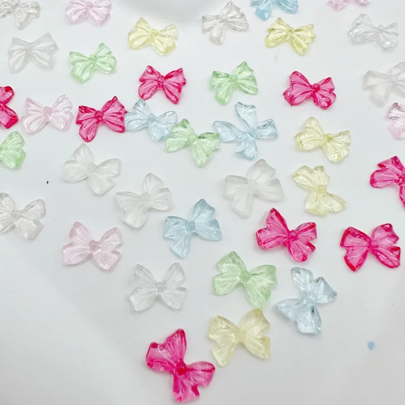 50pcs Transparent Bow Nail Art Parts Charms Bulk Shiny Mini Resin Ribbon Nail Rhinestones DIY Summer Nail Art Decor Accessories Transparent Bow Nail Charms - 50pcs Transparent Bow Nail Art Parts Charms Bulk Shiny Mini Resin Ribbon Nail Rhinestones DIY Summer Nail Art Decor Accessories