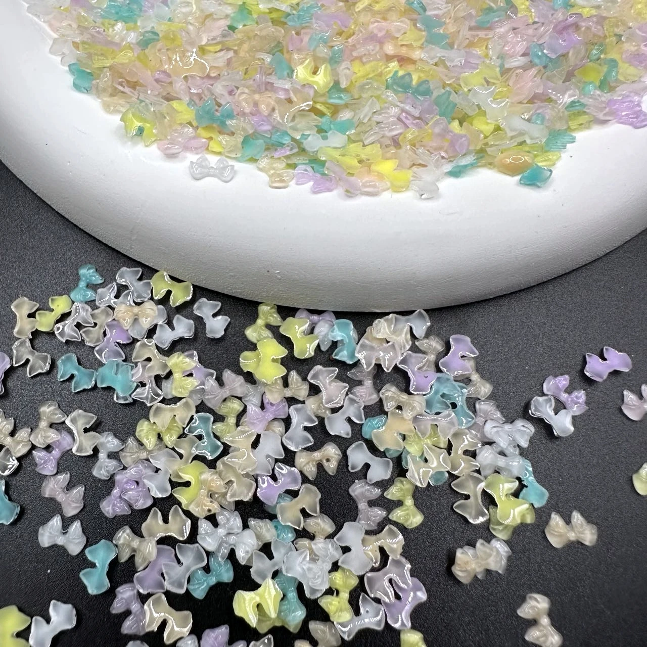 50pcs Transparent Bow Nail Art Parts Charms Bulk Shiny Mini Resin Ribbon Nail Rhinestones DIY Summer Nail Art Decor Accessories Transparent Bow Nail Charms - 50pcs Transparent Bow Nail Art Parts Charms Bulk Shiny Mini Resin Ribbon Nail Rhinestones DIY Summer Nail Art Decor Accessories