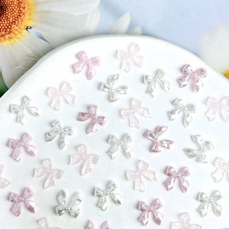 50pcs Transparent Bow Nail Art Parts Charms Bulk Shiny Mini Resin Ribbon Nail Rhinestones DIY Summer Nail Art Decor Accessories Transparent Bow Nail Charms - 50pcs Transparent Bow Nail Art Parts Charms Bulk Shiny Mini Resin Ribbon Nail Rhinestones DIY Summer Nail Art Decor Accessories