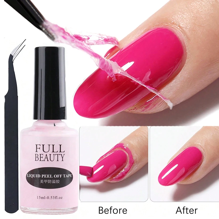 15ml Peel Off Latex Antifreezing Nail Liquid Anti-overflow Glue Nail Edge Protection Fast Dry Nail Skin Care Tool With Tweezer Peel-Off Latex Nail Liquid - 15ml Peel Off Latex Antifreezing Nail Liquid Anti-overflow Glue Nail Edge Protection Fast Dry Nail Skin Care Tool With Tweezer