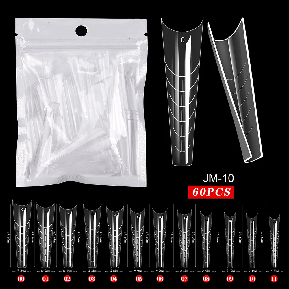 Fake Nail Forms Tips UV Gel For Extension Building Gel Polish Fake Artificial Tool 60pcs UV Gel Nail Extension Forms - Fake Nail Forms Tips UV Gel For Extension Building Gel Polish Fake Artificial Tool 60pcs