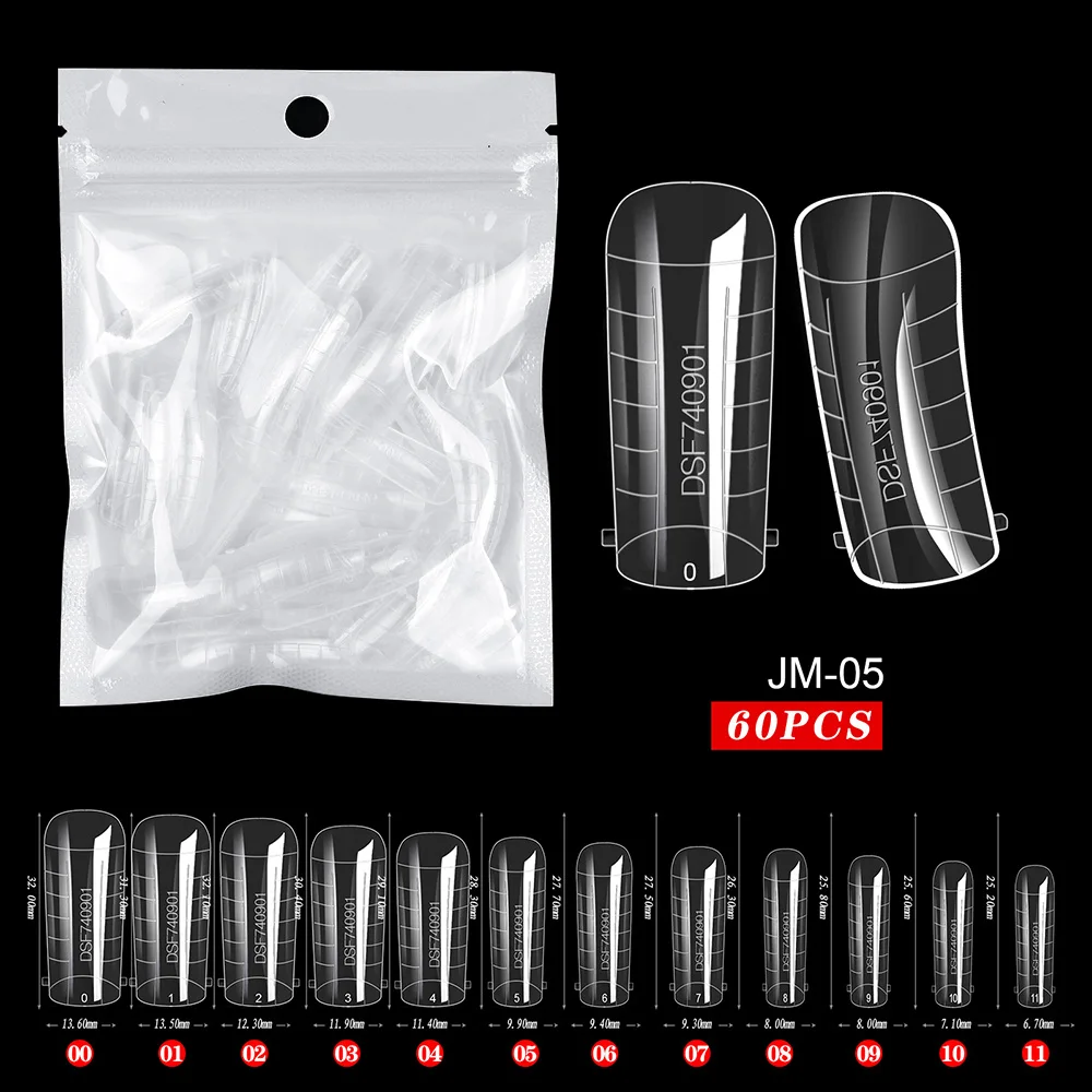 Fake Nail Forms Tips UV Gel For Extension Building Gel Polish Fake Artificial Tool 60pcs UV Gel Nail Extension Forms - Fake Nail Forms Tips UV Gel For Extension Building Gel Polish Fake Artificial Tool 60pcs