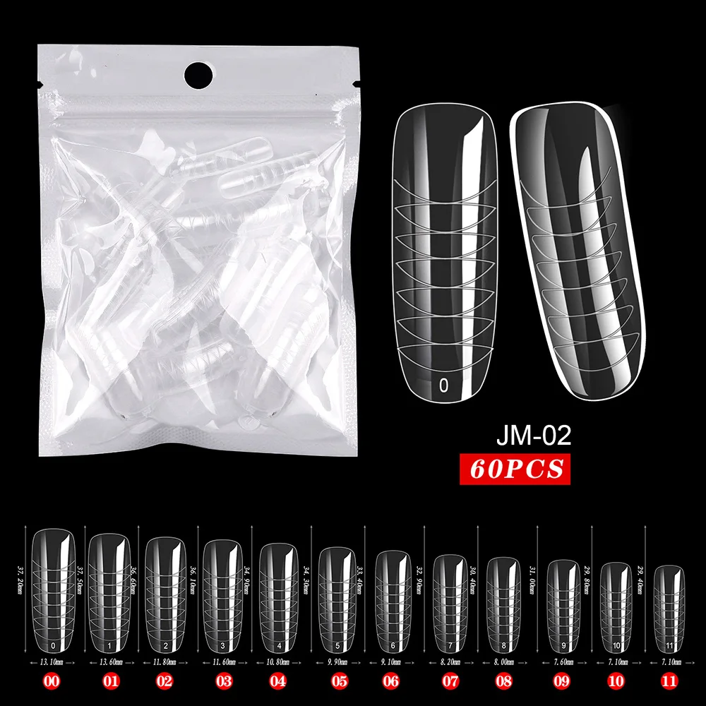 Fake Nail Forms Tips UV Gel For Extension Building Gel Polish Fake Artificial Tool 60pcs UV Gel Nail Extension Forms - Fake Nail Forms Tips UV Gel For Extension Building Gel Polish Fake Artificial Tool 60pcs