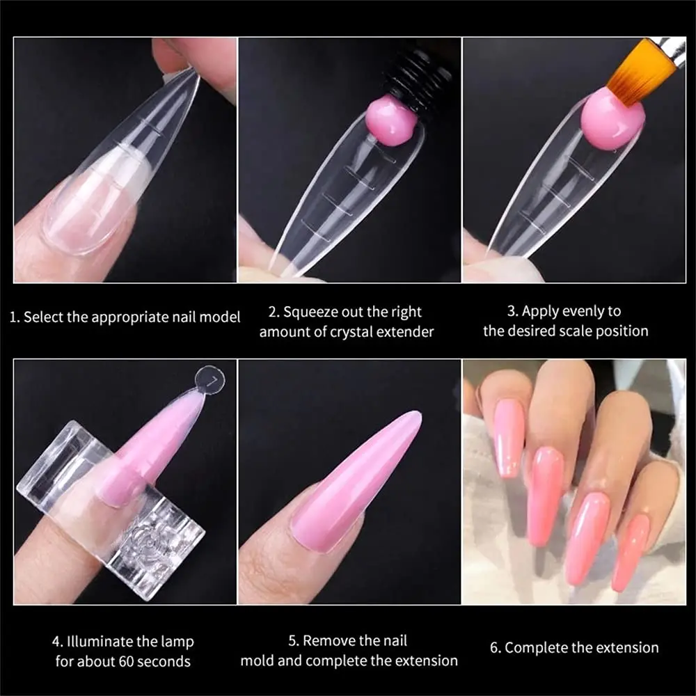 Fake Nail Forms Tips UV Gel For Extension Building Gel Polish Fake Artificial Tool 60pcs UV Gel Nail Extension Forms - Fake Nail Forms Tips UV Gel For Extension Building Gel Polish Fake Artificial Tool 60pcs