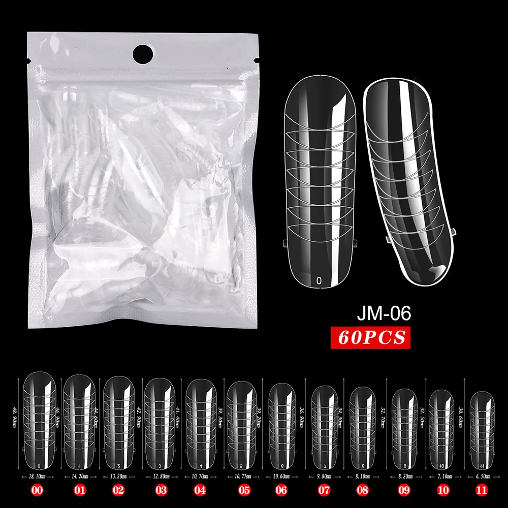 Fake Nail Forms Tips UV Gel For Extension Building Gel Polish Fake Artificial Tool 60pcs UV Gel Nail Extension Forms - Fake Nail Forms Tips UV Gel For Extension Building Gel Polish Fake Artificial Tool 60pcs
