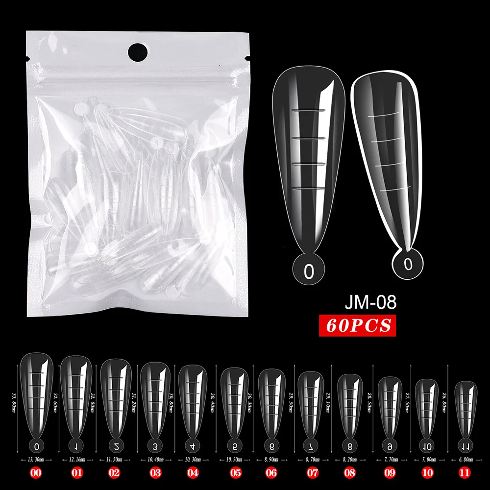 Fake Nail Forms Tips UV Gel For Extension Building Gel Polish Fake Artificial Tool 60pcs UV Gel Nail Extension Forms - Fake Nail Forms Tips UV Gel For Extension Building Gel Polish Fake Artificial Tool 60pcs