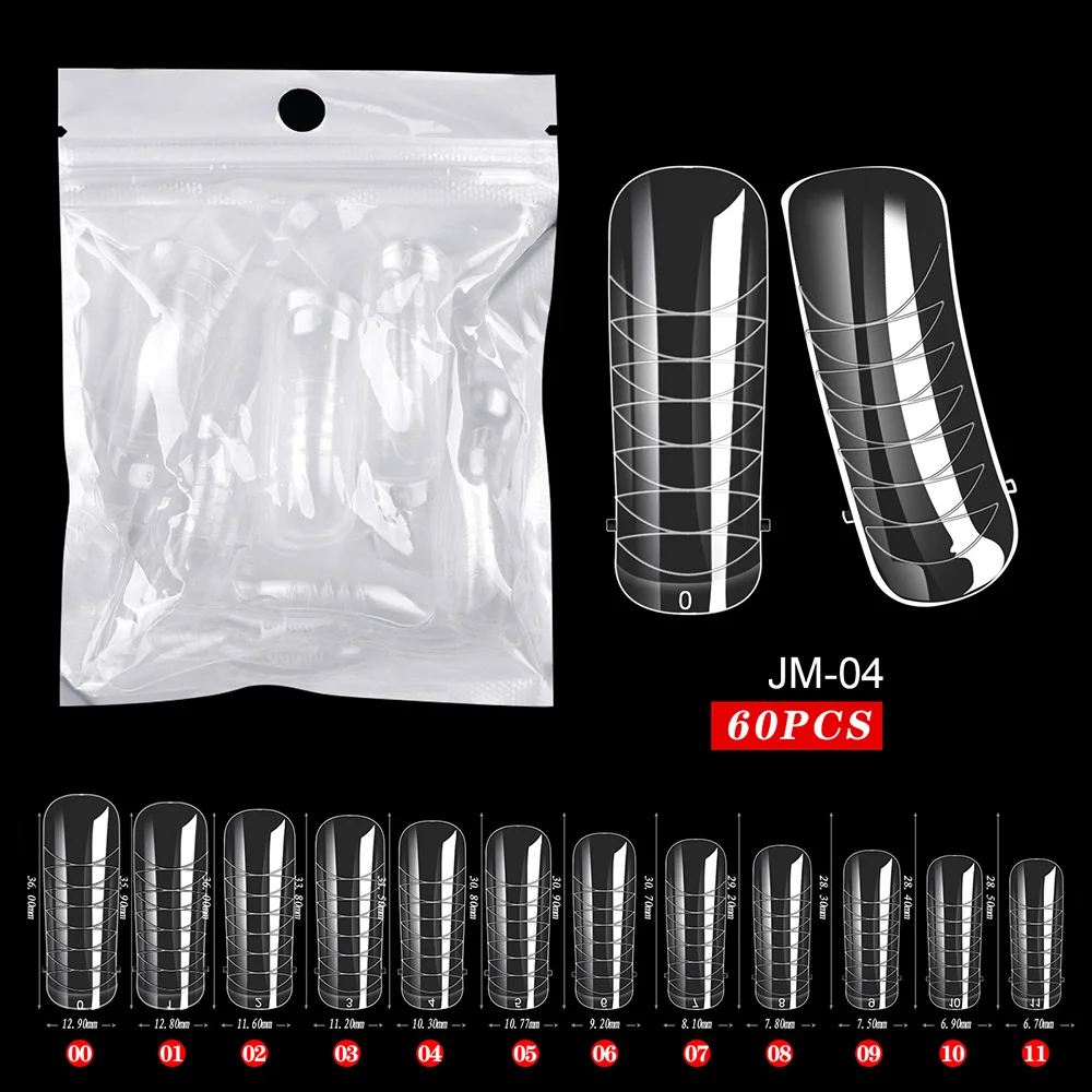 Fake Nail Forms Tips UV Gel For Extension Building Gel Polish Fake Artificial Tool 60pcs UV Gel Nail Extension Forms - Fake Nail Forms Tips UV Gel For Extension Building Gel Polish Fake Artificial Tool 60pcs