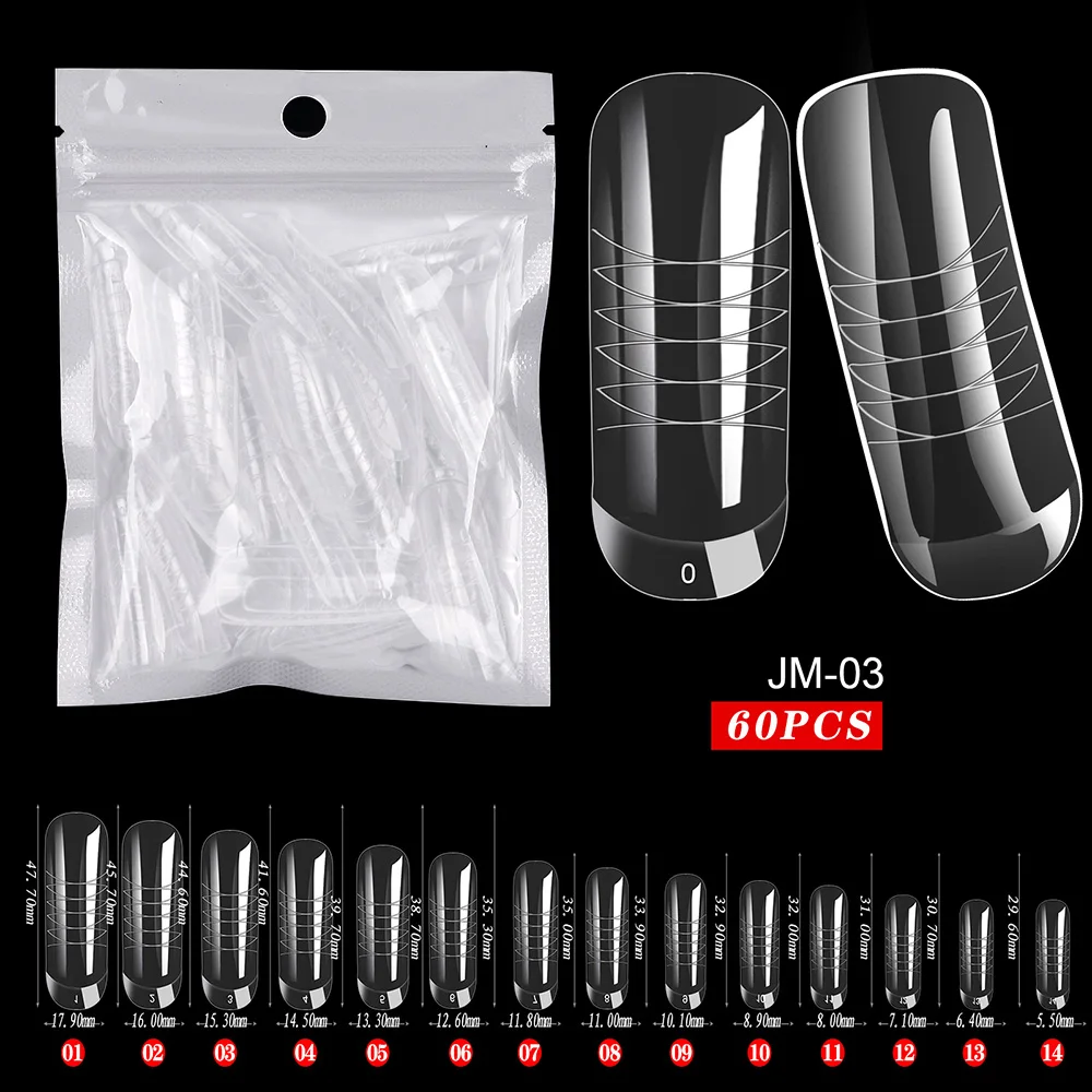 Fake Nail Forms Tips UV Gel For Extension Building Gel Polish Fake Artificial Tool 60pcs UV Gel Nail Extension Forms - Fake Nail Forms Tips UV Gel For Extension Building Gel Polish Fake Artificial Tool 60pcs