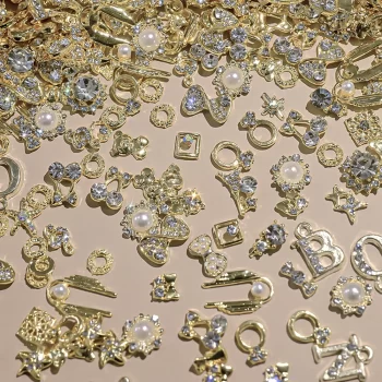 3D Mixed Luxury Nail Charms – 50 Pc Gold & Silver Butterfly, Bowknot & Crystal Nail Jewellery 4 86420 t7cb7j