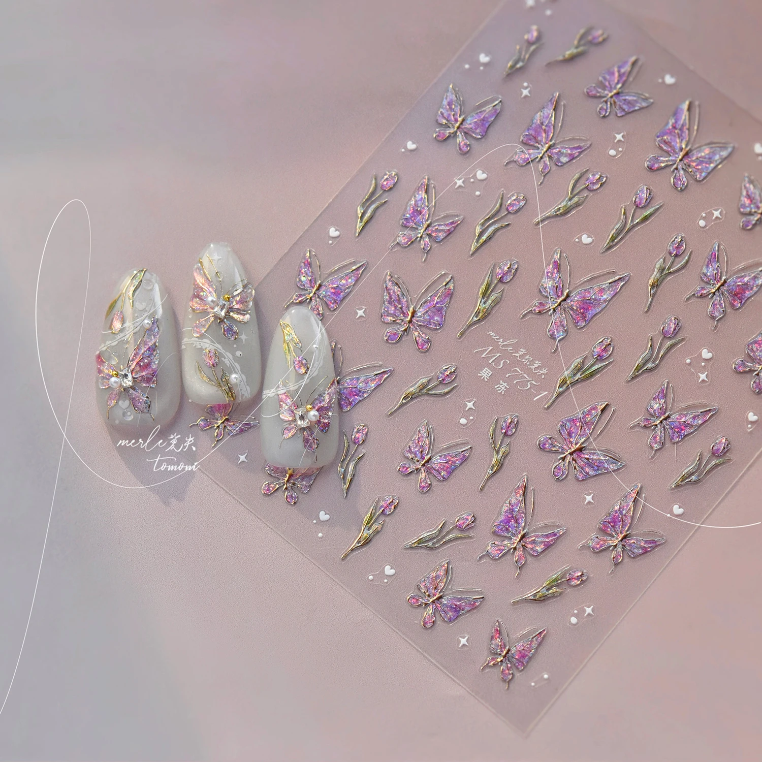 Red Butterfly 5D Nail Sticker Nail Art Decoration Spring Flowers Nail Art Decal Relief Sticker Press on Nails 5D Embossed Red Butterfly Nail Stickers - Red Butterfly 5D Nail Sticker Nail Art Decoration Spring Flowers Nail Art Decal Relief Sticker Press on Nails