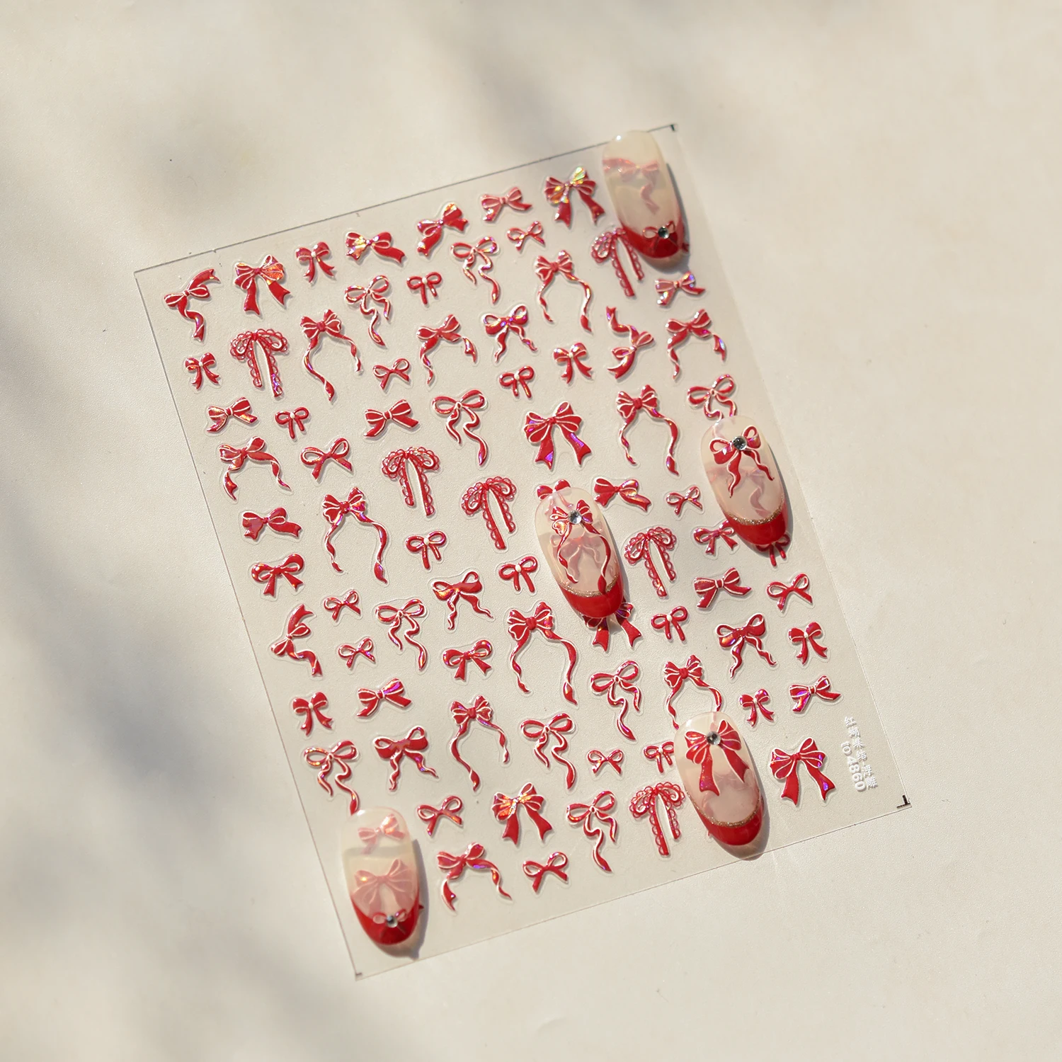 Red Butterfly 5D Nail Sticker Nail Art Decoration Spring Flowers Nail Art Decal Relief Sticker Press on Nails 5D Embossed Red Butterfly Nail Stickers - Red Butterfly 5D Nail Sticker Nail Art Decoration Spring Flowers Nail Art Decal Relief Sticker Press on Nails