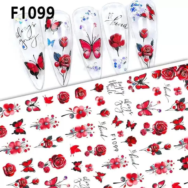 1PCS New Y2K Nail Art Stickers Tulip Rose Flower Nail Supplies Nail Art Decals Luxurious Butterfly Nail Decals Press On Nails Y2K Flower and Butterfly Nail Stickers – 1PCS New Y2K Nail Art Stickers Tulip Rose Flower Nail Supplies Nail Art Decals Luxurious Butterfly Nail Decals Press On Nails