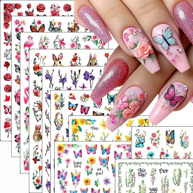 1PCS New Y2K Nail Art Stickers Tulip Rose Flower Nail Supplies Nail Art Decals Luxurious Butterfly Nail Decals Press On Nails Y2K Flower and Butterfly Nail Stickers – 1PCS New Y2K Nail Art Stickers Tulip Rose Flower Nail Supplies Nail Art Decals Luxurious Butterfly Nail Decals Press On Nails
