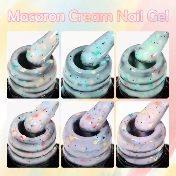 Lilycute Macaron Cream Gel Nail Polish – 7 ml Glitter‑Sequins Soak‑Off UV Formula 2 86649 gwpgy1