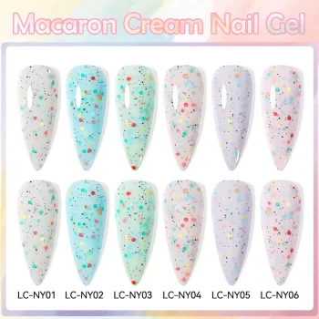 Lilycute Macaron Cream Gel Nail Polish – 7 ml Glitter‑Sequins Soak‑Off UV Formula 1 86649 j405hv