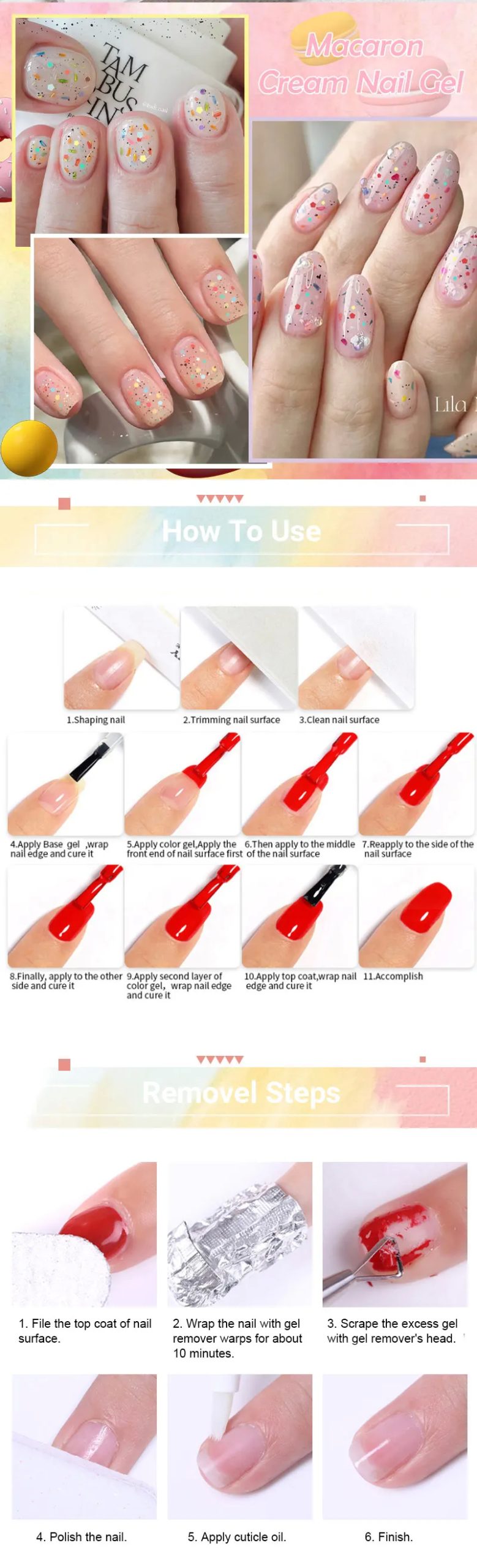 LILYCUTE 7ml Macaron Cream Gel Nail Polish Glitter Sequins Nail Art Hybrid Varnish Semi Permanant Soak Off UV Gel Nail Supplies Lilycute Macaron Cream Gel Nail Polish - LILYCUTE 7ml Macaron Cream Gel Nail Polish Glitter Sequins Nail Art Hybrid Varnish Semi Permanant Soak Off UV Gel Nail Supplies