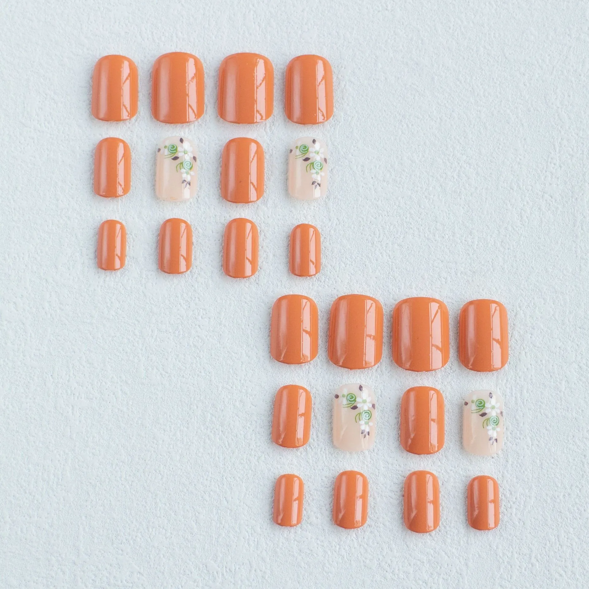 24pcs/set short square fake nails for women girls faux ongles fashion glitter geometric flowers design press on false nail kit Short Square Press-On Fake Nails Kit - 24pcs/set short square fake nails for women girls faux ongles fashion glitter geometric flowers design press on false nail kit