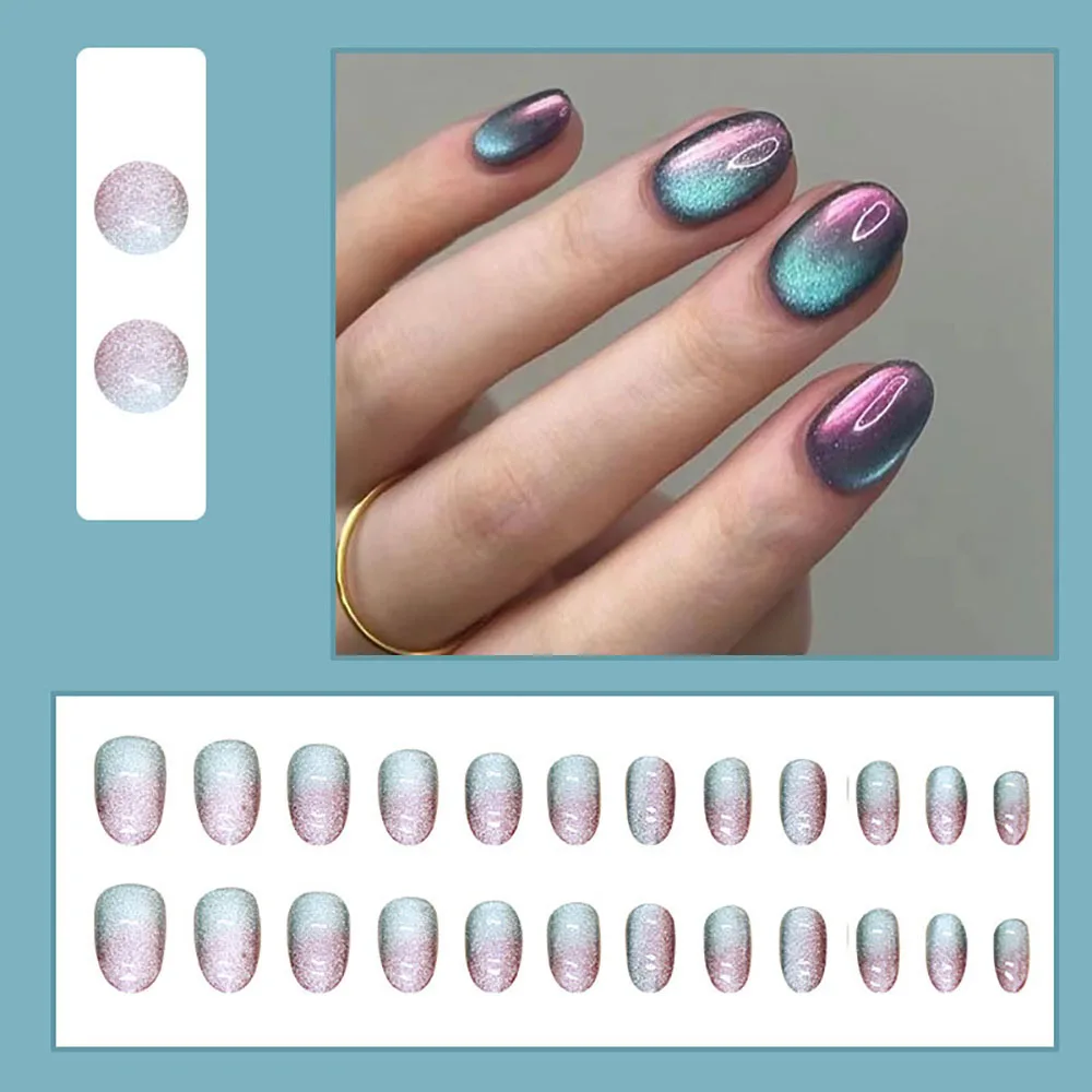 24pcs/set short square fake nails for women girls faux ongles fashion glitter geometric flowers design press on false nail kit Short Square Press-On Fake Nails Kit - 24pcs/set short square fake nails for women girls faux ongles fashion glitter geometric flowers design press on false nail kit