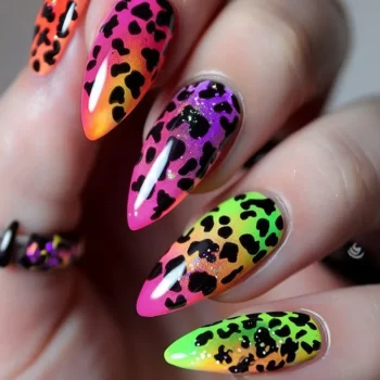 Jellyfish Ballerina Press On Nails – 24 Medium-Short Square Glossy Sea-Wave Floral Set 2 95484 a7jf29