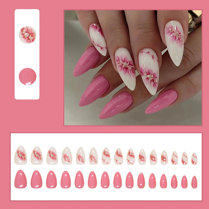 24pcs/set short Medium quare Glossy Ballerina Fake Nails jellyfish blue sea wave flowers geometric design press on false nails Jellyfish Ballerina Press On Nails – 24pcs/set short Medium quare Glossy Ballerina Fake Nails jellyfish blue sea wave flowers geometric design press on false nails
