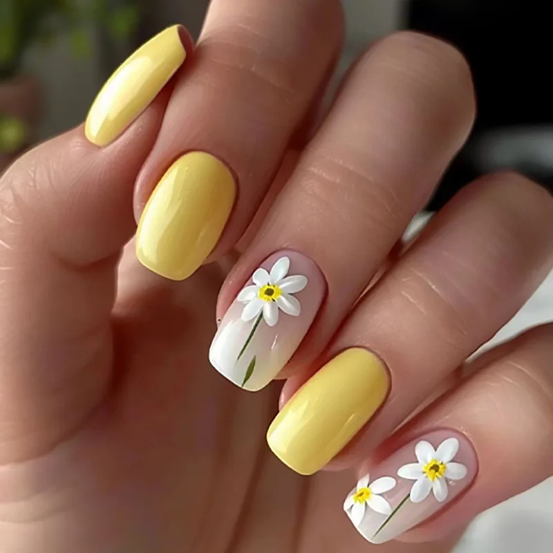 24pcs/set short Medium quare Glossy Ballerina Fake Nails jellyfish blue sea wave flowers geometric design press on false nails Jellyfish Ballerina Press On Nails – 24pcs/set short Medium quare Glossy Ballerina Fake Nails jellyfish blue sea wave flowers geometric design press on false nails