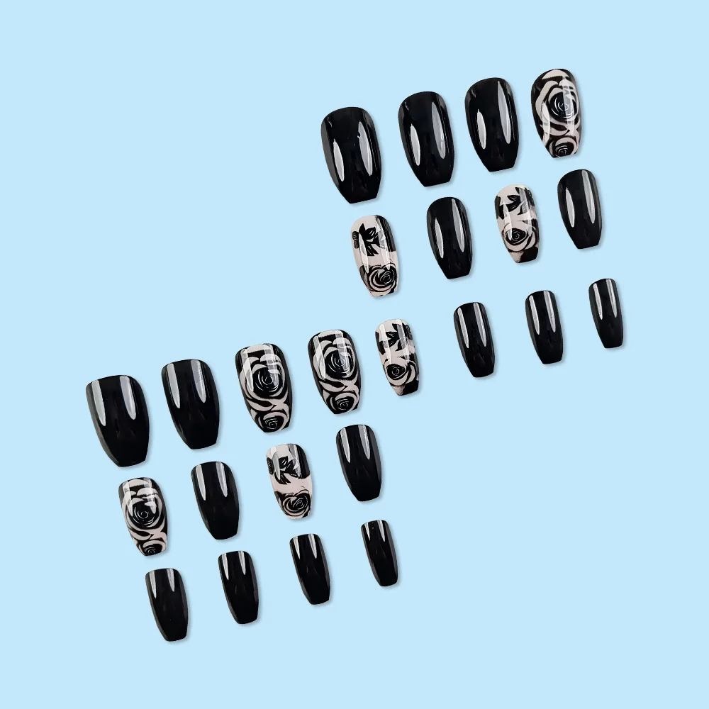 24pcs/set short Medium quare Glossy Ballerina Fake Nails jellyfish blue sea wave flowers geometric design press on false nails Jellyfish Ballerina Press On Nails – 24pcs/set short Medium quare Glossy Ballerina Fake Nails jellyfish blue sea wave flowers geometric design press on false nails