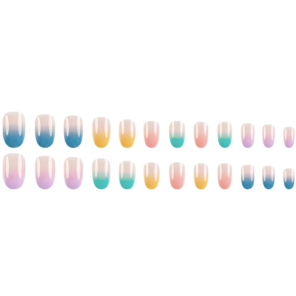 24pcs/set short square fake nails for women girls faux ongles fashion glitter geometric flowers design press on false nail kit Short Square Glam Nails – 24pcs/set short square fake nails for women girls faux ongles fashion glitter geometric flowers design press on false nail kit