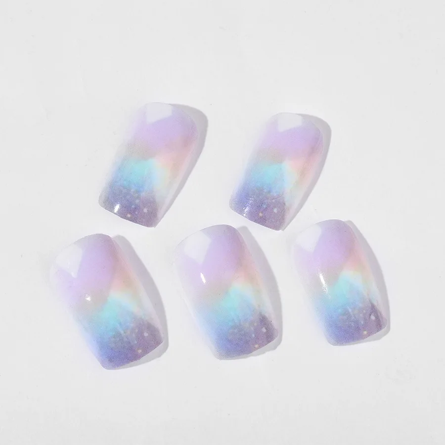 24pcs/set short square fake nails for women girls faux ongles fashion glitter geometric flowers design press on false nail kit Short Square Glam Nails – 24pcs/set short square fake nails for women girls faux ongles fashion glitter geometric flowers design press on false nail kit