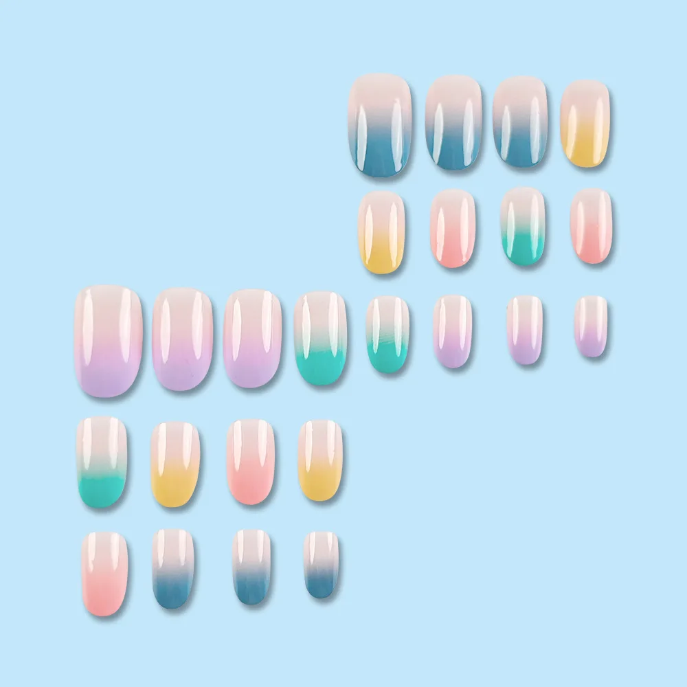 24pcs/set short square fake nails for women girls faux ongles fashion glitter geometric flowers design press on false nail kit Short Square Glam Nails – 24pcs/set short square fake nails for women girls faux ongles fashion glitter geometric flowers design press on false nail kit