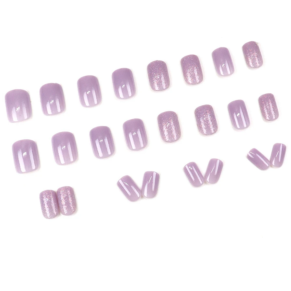 24pcs/set short square fake nails for women girls faux ongles fashion glitter geometric flowers design press on false nail kit Short Square Glam Nails – 24pcs/set short square fake nails for women girls faux ongles fashion glitter geometric flowers design press on false nail kit