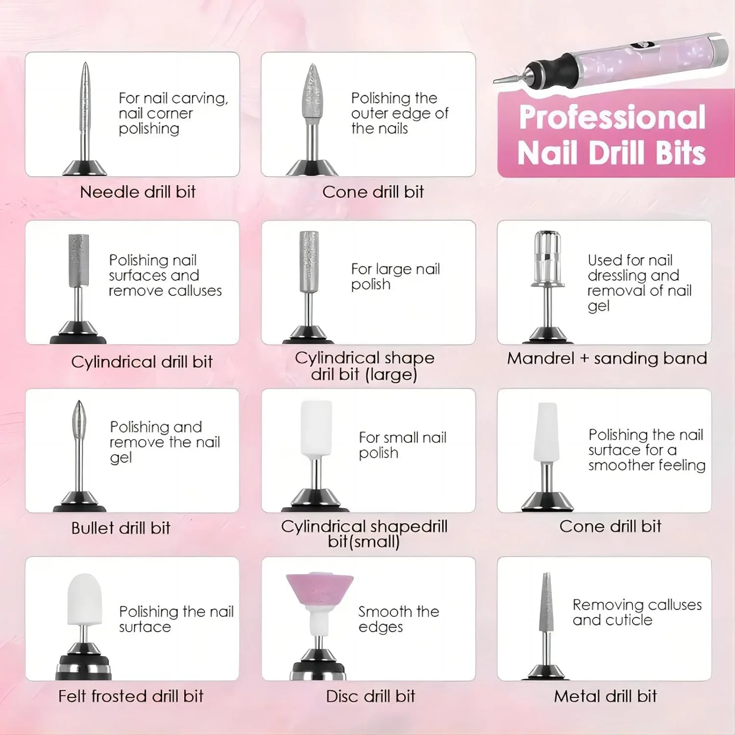 LINMANDA Electric Nail File Set Nails 4 Speeds Cordless Acrylic Nail Tool Thick Nails Edge Shaping Polishing Grinding Nursing Linmanda Cordless Electric Nail File Set – LINMANDA Electric Nail File Set Nails 4 Speeds Cordless Acrylic Nail Tool Thick Nails Edge Shaping Polishing Grinding Nursing