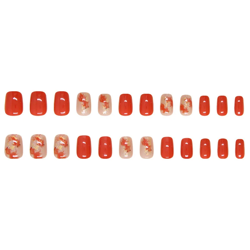 24pcs/set Medium long fake nails for women girls gradient Blue Ocean fish water plans jellyfish flowers press on false nail art Gradient Blue Ocean Press On Nails – 24pcs/set Medium long fake nails for women girls gradient Blue Ocean fish water plans jellyfish flowers press on false nail art