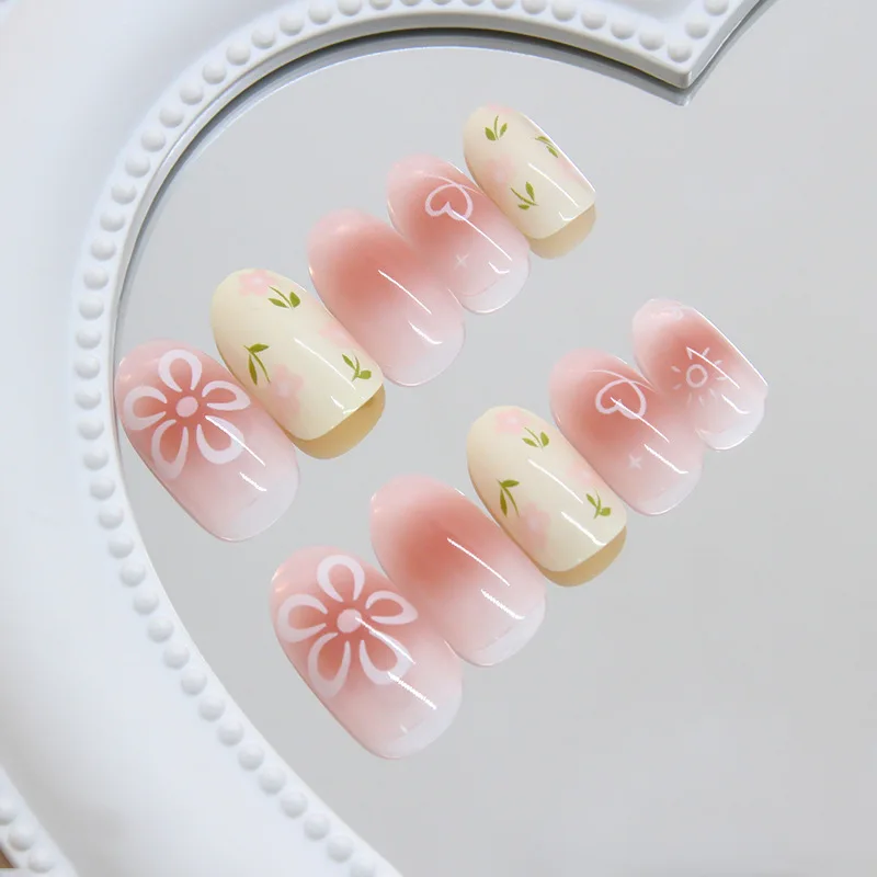 24pcs/set Medium long fake nails for Summer Autumn Winter gradient purple blue starry sky sunset flower y2k press on false nails 24pcs/set Medium long fake nails for Summer Autumn Winter gradient purple blue starry sky sunset flower y2k press on false nails