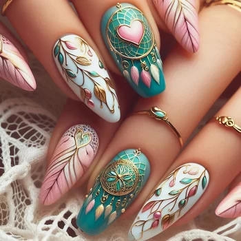 Gradient Purple Blue Starry Sky Press On Nails – 24 Medium-Long Ombre Flower Y2K Tips 3 96260 5hibou