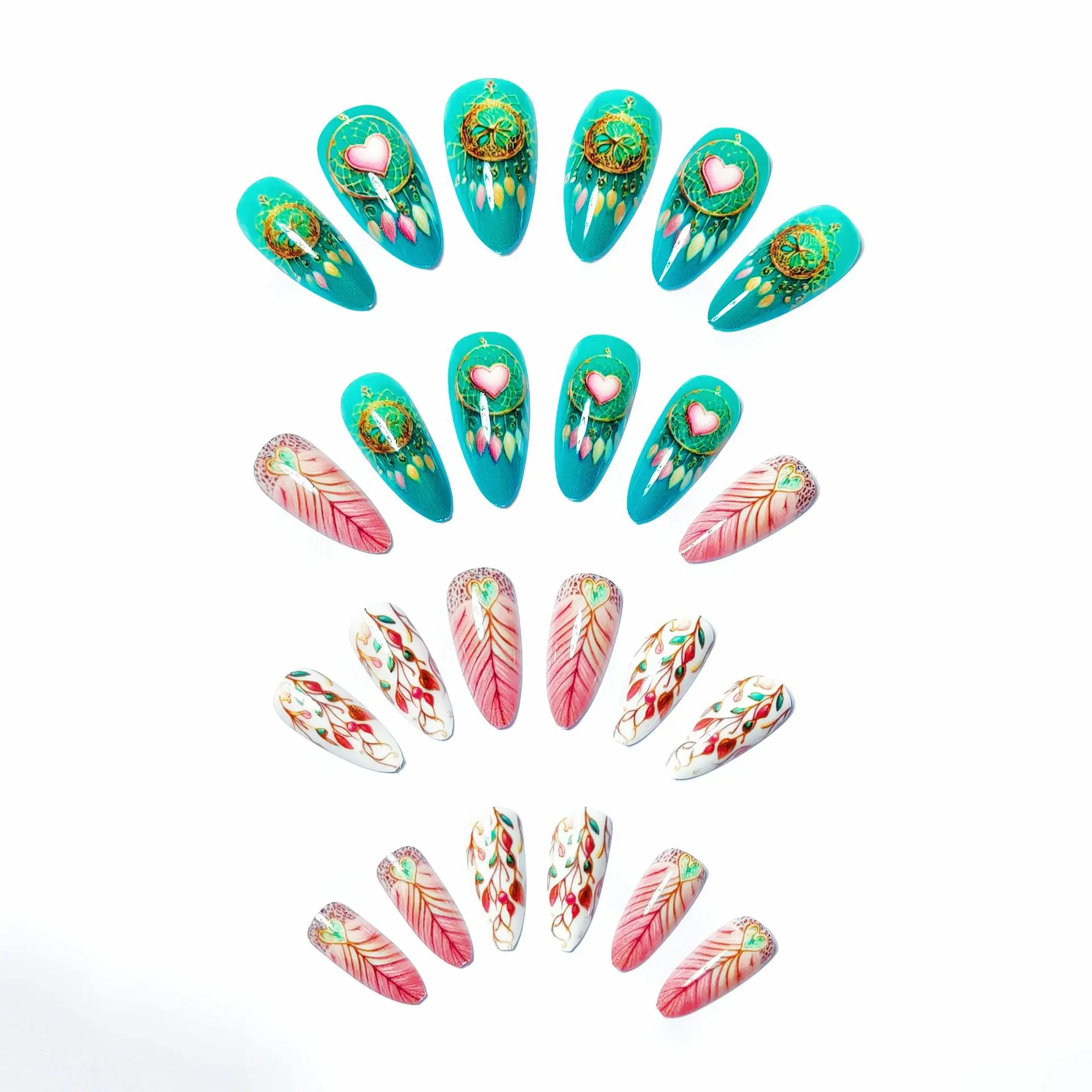 24pcs/set Medium long fake nails for Summer Autumn Winter gradient purple blue starry sky sunset flower y2k press on false nails 24pcs/set Medium long fake nails for Summer Autumn Winter gradient purple blue starry sky sunset flower y2k press on false nails