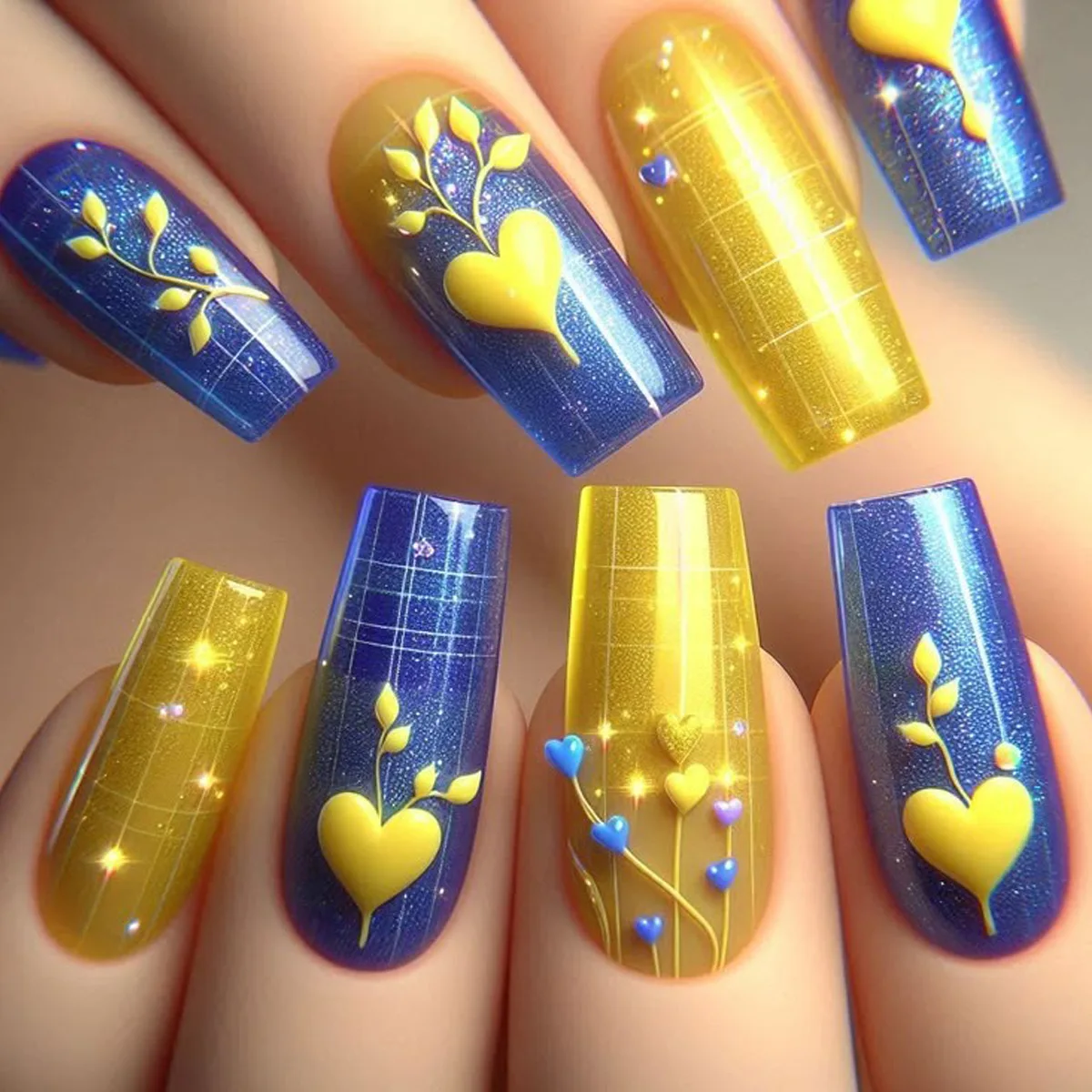 24pcs/set Medium long fake nails for Summer Autumn Winter gradient purple blue starry sky sunset flower y2k press on false nails 24pcs/set Medium long fake nails for Summer Autumn Winter gradient purple blue starry sky sunset flower y2k press on false nails