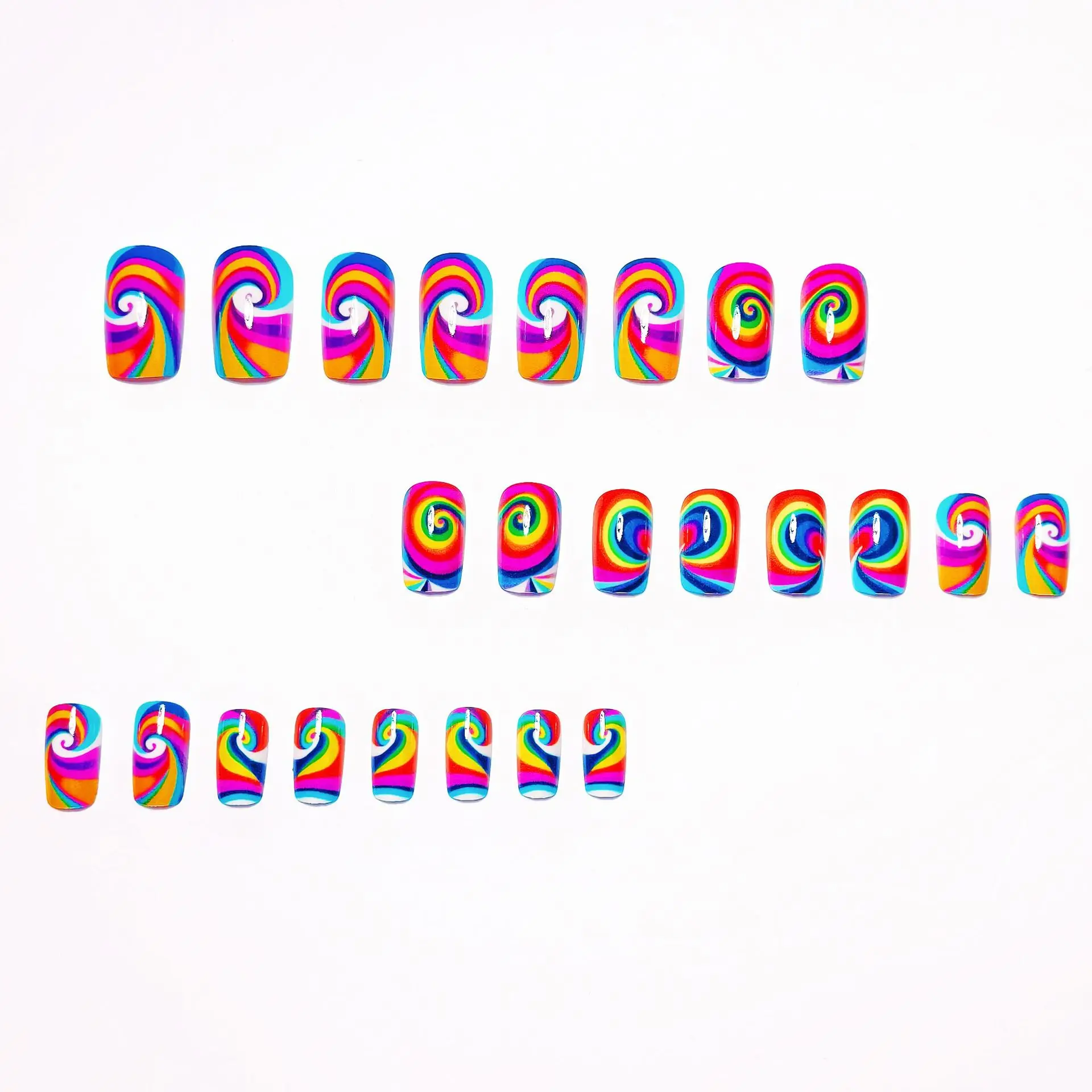 24pcs/set Medium long fake nails for Summer Autumn Winter gradient purple blue starry sky sunset flower y2k press on false nails 24pcs/set Medium long fake nails for Summer Autumn Winter gradient purple blue starry sky sunset flower y2k press on false nails