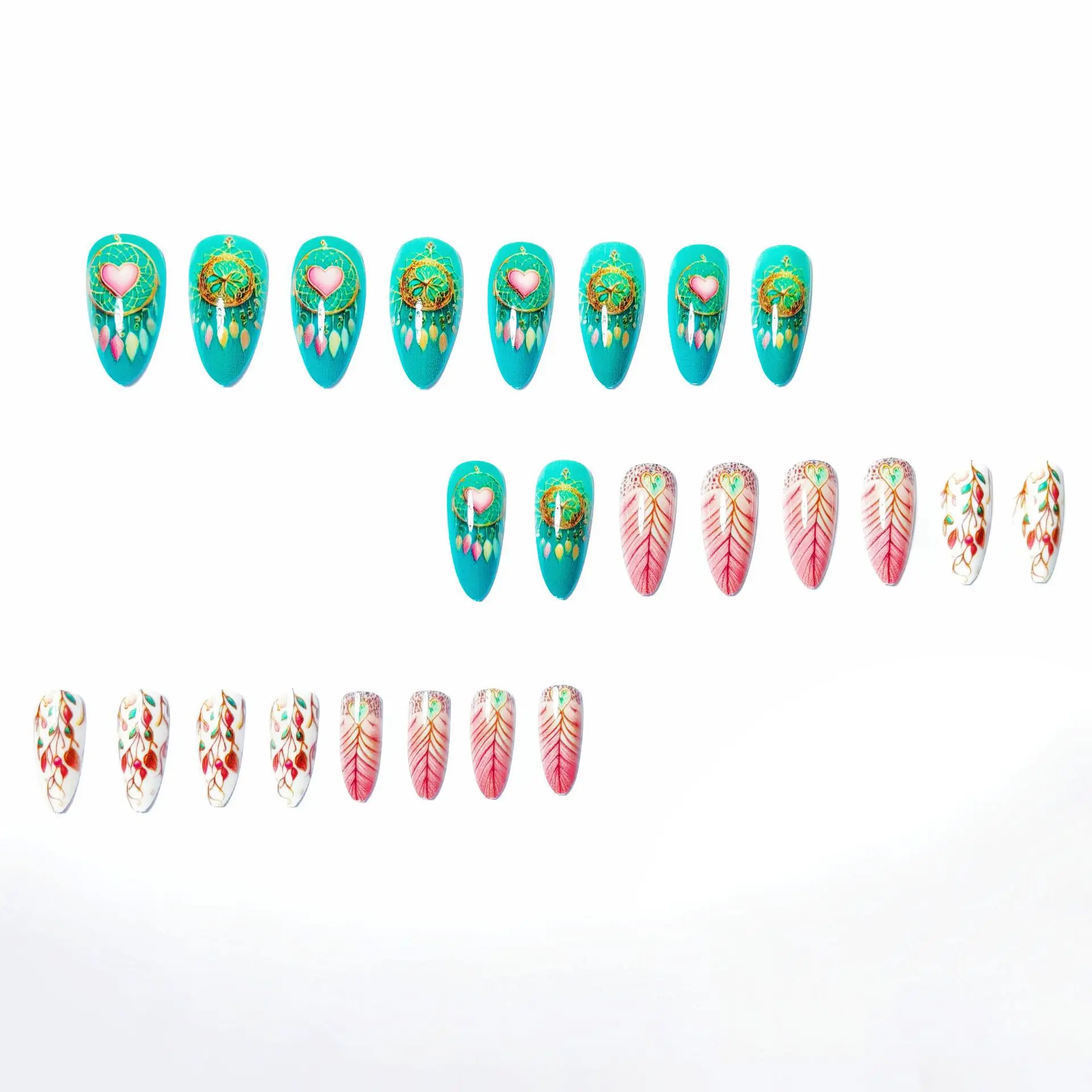 24pcs/set Medium long fake nails for Summer Autumn Winter gradient purple blue starry sky sunset flower y2k press on false nails 24pcs/set Medium long fake nails for Summer Autumn Winter gradient purple blue starry sky sunset flower y2k press on false nails