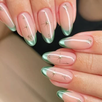 French Almond Press On Nails 3D Flower with Star Pattern – 24 Piece Mid Length Press On Set 3 96286 3qtqcy