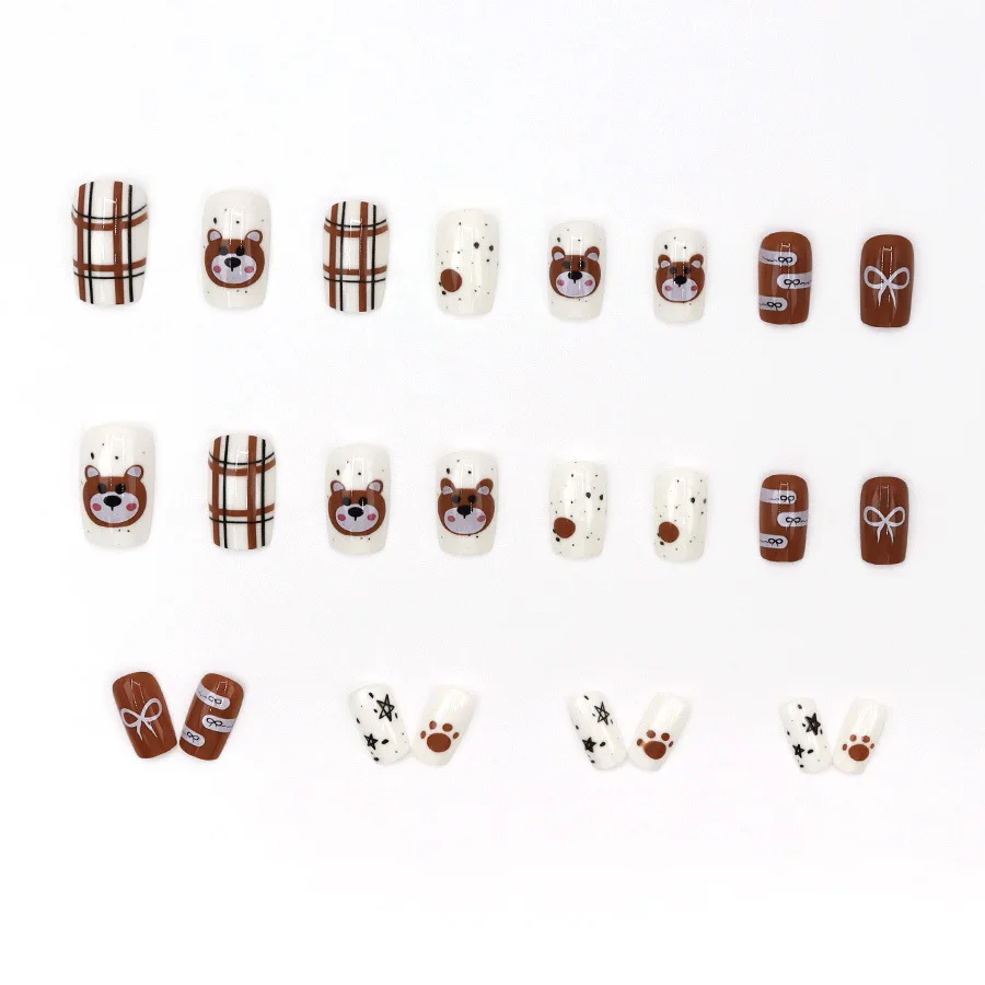 24pcs/set Medium long fake nails for women girls fashion ocean jellyfish turtle cute animals design press on false nail art tips Ocean Jellyfish And Turtle Press-On Nail Set - 24pcs/set Medium long fake nails for women girls fashion ocean jellyfish turtle cute animals design press on false nail art tips