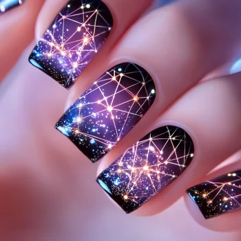 Romantic Sky Press On Nails – 24-Piece Pink Purple Gradient Starry Sky Almonds 1 96606 oo2szo