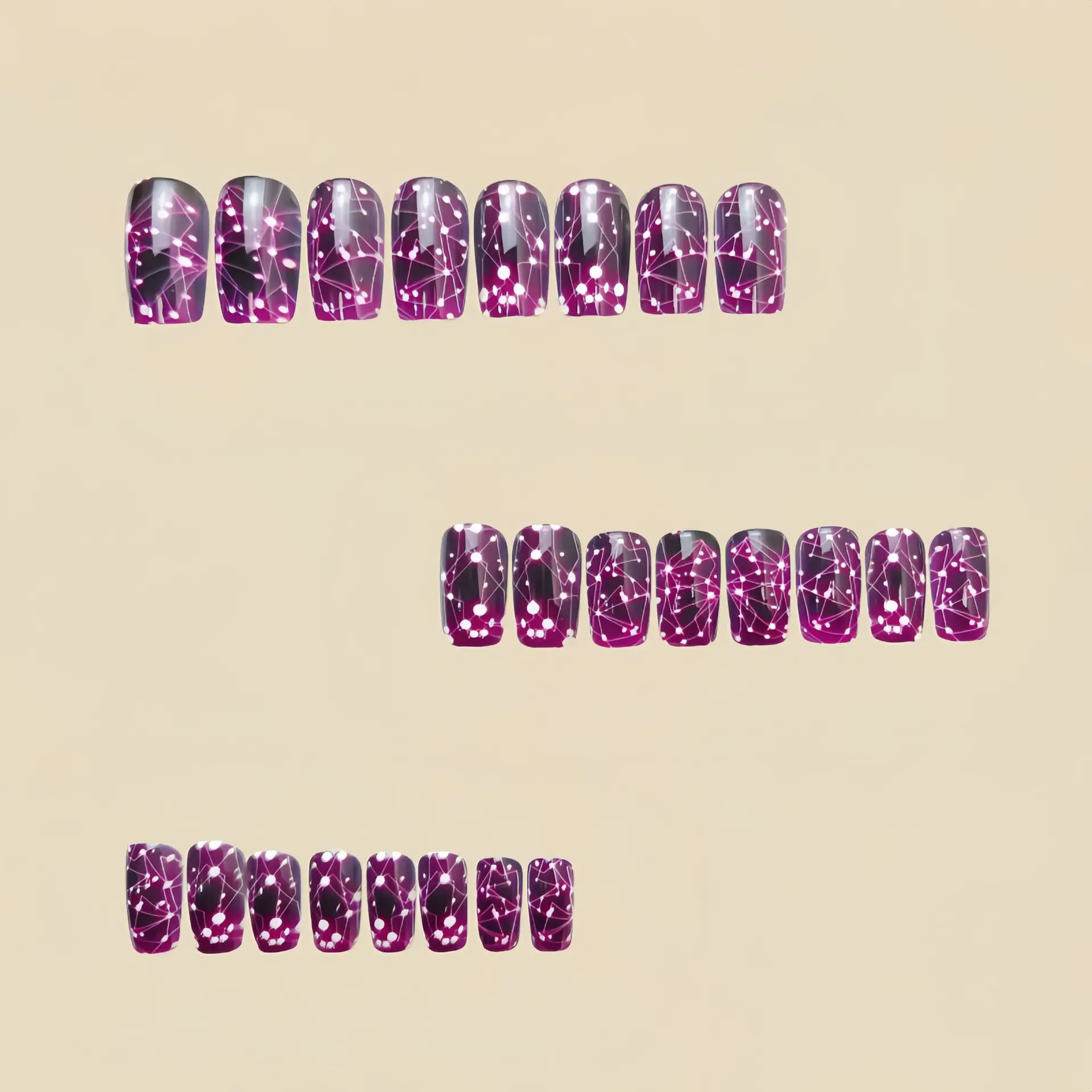 24pcs Romantic Sky Press on Nail Pink Purple Gradient Starry Sky False Nails Wearable European Square Head Fake Nails for Women 24pcs Romantic Sky Press on Nail Pink Purple Gradient Starry Sky False Nails Wearable European Square Head Fake Nails for Women