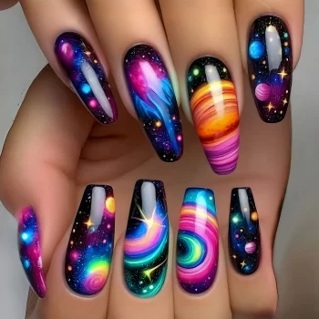 Romantic Sky Press On Nails – 24-Piece Pink Purple Gradient Starry Sky Almonds 3 96606 tqlcbq